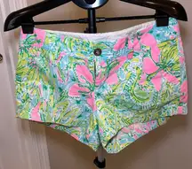Lilly Pulitzer Pink and Green High Waist‎ Tropical Shorts