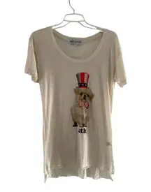 Wildfox party pup lil bro graphic short sleeve t shirt size small