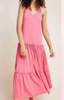 Sundry Pink Tiered Bohemian Maxi Dress Cotton Modal Blend Size 1 4-6 Small