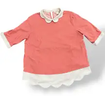 Faith and Joy Pink and White Dotted Top