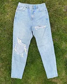 Light Wash Distressed Mom Jeans