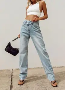 Holly Asymmetrical Straight Leg Jeans