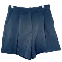Abercrombie & Fitch Black High Rise High Waisted Tailored Pleated Shorts Women M