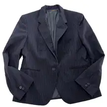 Brooks Brothers‎ Blazer Womens X Small Blue Pinstripe Wool Union Made Vintage