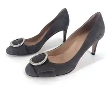 Sergio Rossi Womens Pumps Slip On Suede High‎ Heels Dark Gray Size 36 Size 6