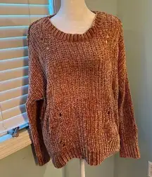 Zara Knit Cotton Blend Sweater - Gold size large