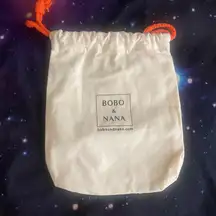 Bobo & Nana Small White Dust Bag Pouch Dustbag Drawstring Top 9”H X 7” W