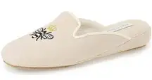 Patricia Green 7 Slipper Slip On Loafer Flat embroidered bee-and-crown design