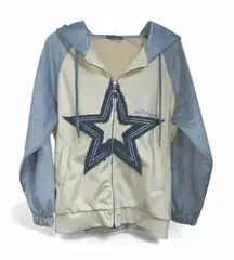 Aelfric Eden Suede Star Patchwork Full Zip Up Hoodie