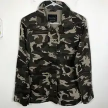 Sanctuary Womens Multicolor Camouflage Collared Button Front Shirt Jacket Size S