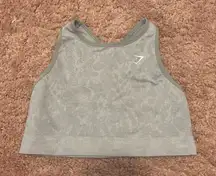 Gymshark Adapt Animal Seamless Sports Bra Womens Medium Gray High-Neck Crossover