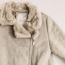 Zara Girl Faux Suede Fur Double Face Moto Jacket. Size 11/12Girl. Size XSWomen