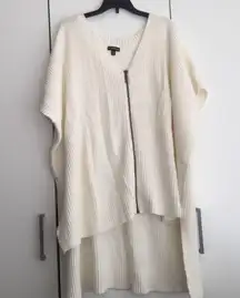 Express Cream Ribbed Oversized Sweater One Size