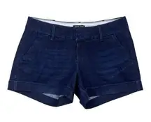 Dear John Dark Blue Comfort Stretch Rolled Hem Flat Front Shorts Size 29