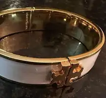 NWT  KIRA ENAMEL 10MM BRACELET; Gold and New Ivory