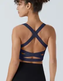 Halara Softlyzero Airy‎ Square Neck Backless Crisscross Cropped Cool Touch Tank