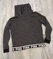 Pink by Victoria's Secret women's medium black/gray funnel drawstring sweatshirt