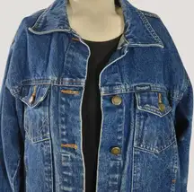Wrangler Jean Jacket Coat Vintage Medium Blue Denim Button Closures Pockets