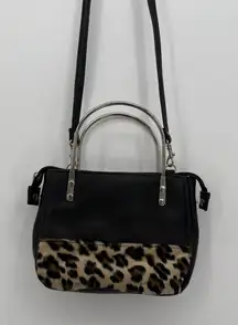 Chateau Y2k Black Faux Leather Animal Print Leopard Bag Crossbody Purse