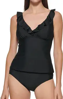 Ruffle Tankini Two Piece Bathing Suit Swimsuit