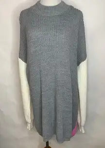 Pretty Little Things Colorblock Sweater Dress Gray Cream Pink Sz Small