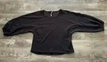 Anthropologie Blouse Top Shirt Solid Black Textured Womens Size Medium