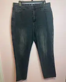 Hollister  ultra high rise mom jeans dark grey/black color denim size 15‎ regular