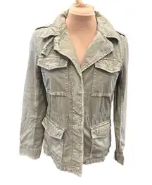 Madewell  Outbound cotton canvas distressed utility Jacket light olive green