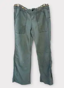 Free People Vintage Y2K  Low Slung Baggy Boho Grunge Army Green Utility Pants 8