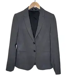 Theory Womens Tailored Nichelle Blazer Jacket Size 8 Sevona Gray Wool