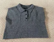 ZARA  Terez Wool Blend Cap Sleeve Polo Henley Size Small Bin 225