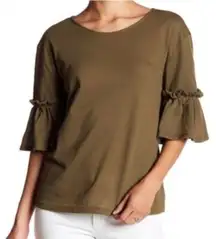 Nordstrom NWT Textured Tie Back Ruffle Sleeve Tee S