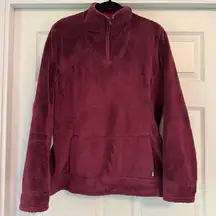 Women's The North Face Fleece 1/4 Zip Sweater Jacket XL Garnet Red Maroon
