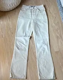 L'Amour JACQUEMUS Cream Straight Leg Jeans for Effortless Style