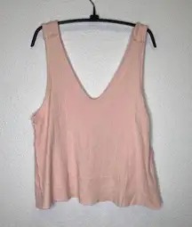 We The Free Pink Free People Knit Cotton Tank Top NWT Sz Sm Relaxed