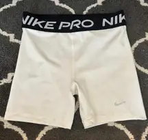 Nike White Pro Spandex Shorts