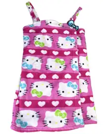 HELLO‎ KITTY Wrap Bath Shower Robe Bow Pink Medium Elastic Mini Dress Sleepwear