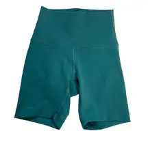 LULULEMON Wunder Train High-Rise Short 6" Biker Shorts Teal Lagoon 0 Extra Small