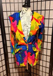 vintage Ali Miles bright and colorful art-to-wear lightweight Vibrant Multicolor