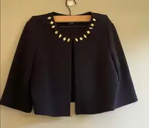 Perceptions Black Sweater with Pearl Details