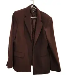 Kasper Workwear Classic Iconic Stretch Rich Chocolate Blazer Jacket Size 14