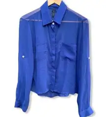 B Jewel Sheer Blouse Blue