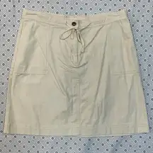 Christopher & Banks Size 12 Khaki Stretch Skirt Drawstring Waist Casual