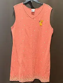 Disney Coral Sleeveless Nightgown with Winnie the Pooh