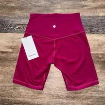 Align Ribbed Biker Short High Rise 8” Wild Berry Size 6 NWT