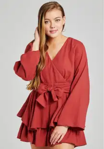 Altar’d State Julianna Ruffled Long Sleeve Romper