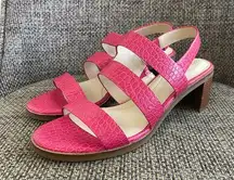 Cole Haan Adella Sandals Embossed Leather Size 10B EUC