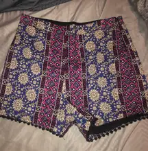 Floral Tribal Print Shorts 