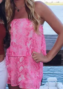 Pink Snakeskin Romper