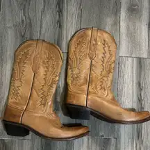 Ladies Old West Brown Leather Western Boots